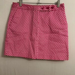 J. Crew Pink and White Mini Pencil Skirt Resort Wear